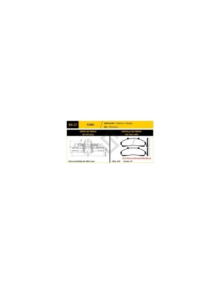 Fd Disco+past. Freno Del. (v) Explorer / Ranger 4x2 Arg. C/maza Y Tornillos .../95 - Pd332