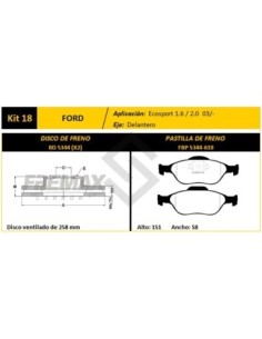 Fd Disco+past Freno Del. (v) Ecosport 03/... / Fiesta / Focus 99/... - Pd497
