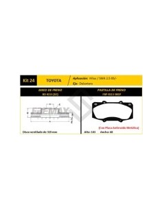 Im Disco+past Freno Del. (v) Toyota Hilux Sw 4 2.5 Turbo / 3.0 Turbo 05/... - Pd1098