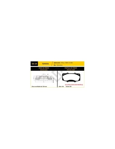Im Disco+past Freno Del. (v) Toyota Hilux Sw 4 2.5 Turbo / 3.0 Turbo 05/... - Pd1098