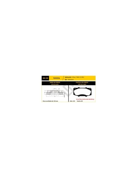 Im Disco+past Freno Del. (v) Toyota Hilux Sw 4 2.5 Turbo / 3.0 Turbo 05/... - Pd1098