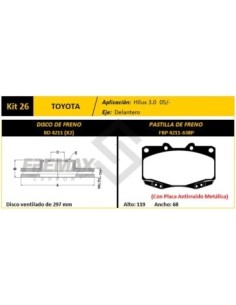 Im Disco+past Freno Del. (v) Toyota Hilux 3.0 05/... - Pd527