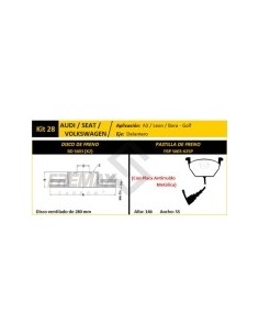 Vr Disco+past. Freno Del. (v) Audi A3 / Seat Leon / Toledo / Bora / Golf / New Beetle - Pd58-b