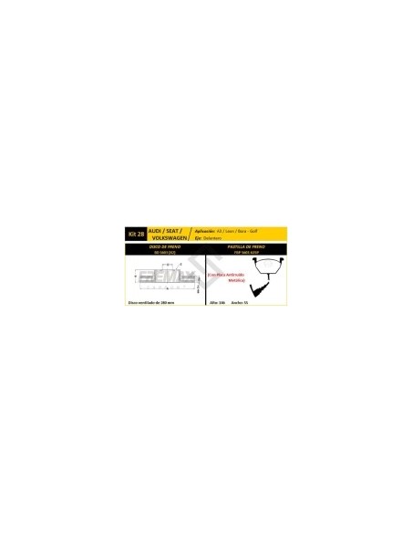 Vr Disco+past. Freno Del. (v) Audi A3 / Seat Leon / Toledo / Bora / Golf / New Beetle - Pd58-b