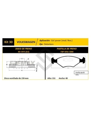Vr Disco+past. Freno Del. (v) Audi 80/90 / Seat Ibiza / Cordoba / Carat / Quantum/santana/gol/ Polo - Pd81