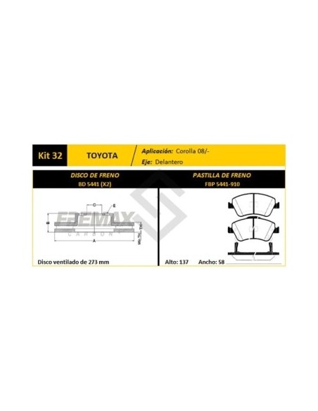 Im Disco+past. Del. (v) Toyota Corolla  1.8i 16v  07/... - Pd669