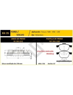 Fd Disco+past. Del. (v) Focus 08/... - Volvo C30 1.6d / 1.6i 16v / 1.8i 16v / 2.0i   08/... - Pd767
