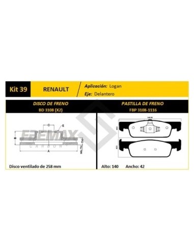 Rt Disco+past. Del. (v) Clio 1.2 / Logan 1.6 16v 13/... - Pd1483