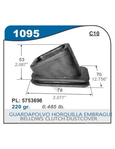 Ch Guardapolvo P/horquilla De Embrague S-10 / C10 / D20 - H53mm