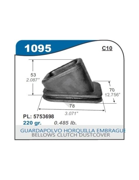 Ch Guardapolvo P/horquilla De Embrague S-10 / C10 / D20 - H53mm