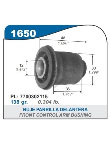 Rt Buje Parrilla Del. Megane Ii - Pestana Parte Del.