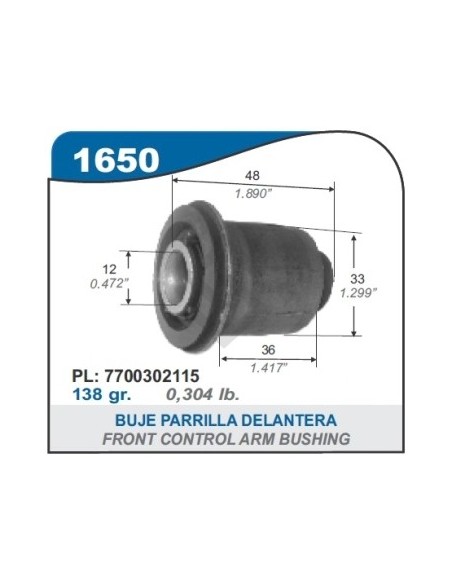 Rt Buje Parrilla Del. Megane Ii - Pestana Parte Del.