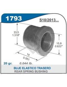 Ch Buje Elastico (parte Tras) S-10 12/... - Diam 15mm
