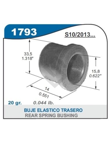 Ch Buje Elastico (parte Tras) S-10 12/... - Diam 15mm
