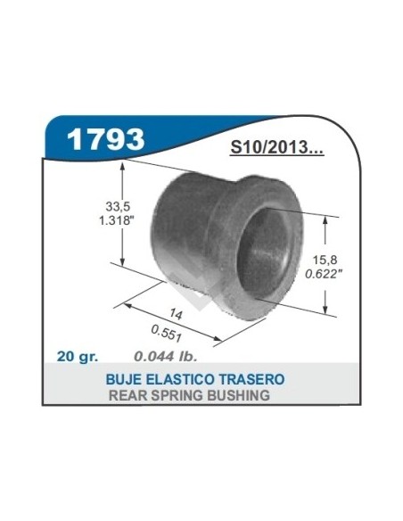 Ch Buje Elastico (parte Tras) S-10 12/... - Diam 15mm