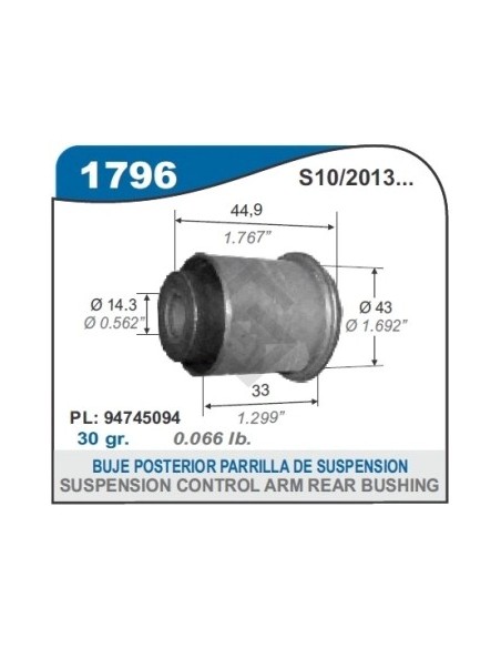 Ch Buje Parrila Inf. Del. S-10  2012/.. - (largo)