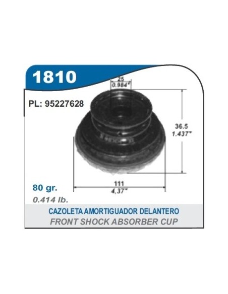 Ch Cazoleta Amort. Del. Onix / Prisma / Cobalt