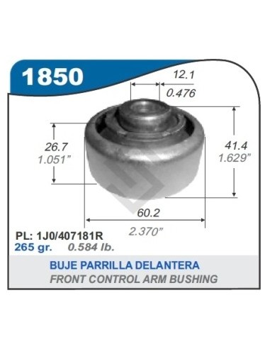 Vw Buje Reforma Parrilla Golf / Bora / Gol Trend / New Beetle / A3 (diam. 12 Mm)