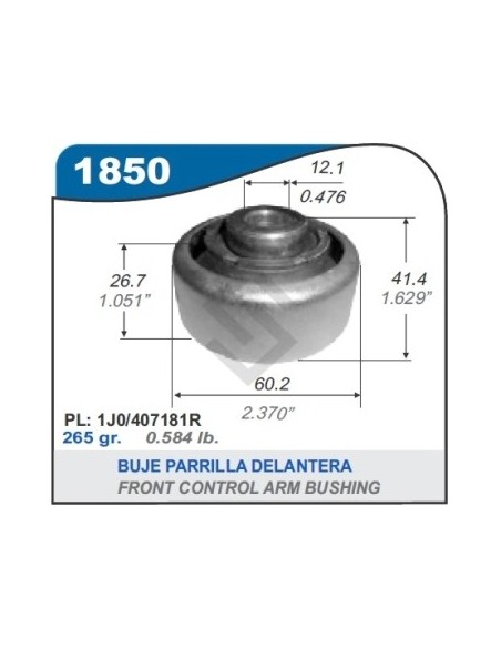 Vw Buje Reforma Parrilla Golf / Bora / Gol Trend / New Beetle / A3 (diam. 12 Mm)