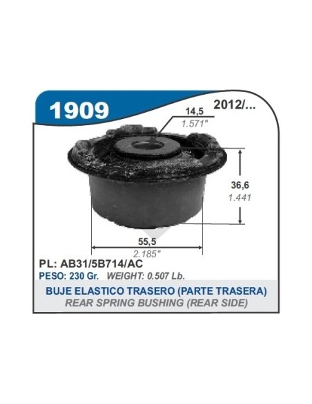 Fd Buje Elastico Ranger 12/16 - Pte. Del