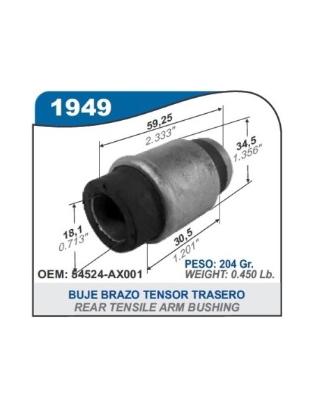 Vr Buje Brazo Tensor Megane Ii / Nissan Tiida / Note - Int. 18.4 Mm.