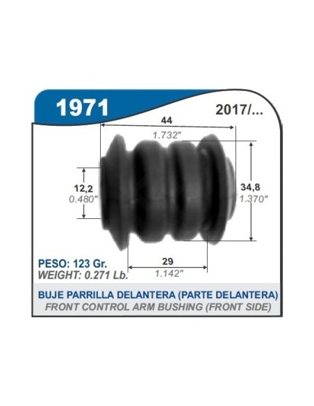 Rt Buje Parr. Del. Kwid 17/... Carretel- 1 Tubo - Pte. Delantera