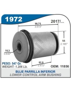 Im Buje Parr.del.inf. Hilux 17/... - Parte Del.- Diam. 16mm.
