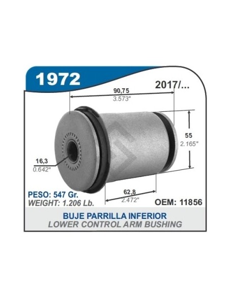 Im Buje Parr.del.inf. Hilux 17/... - Parte Del.- Diam. 16mm.