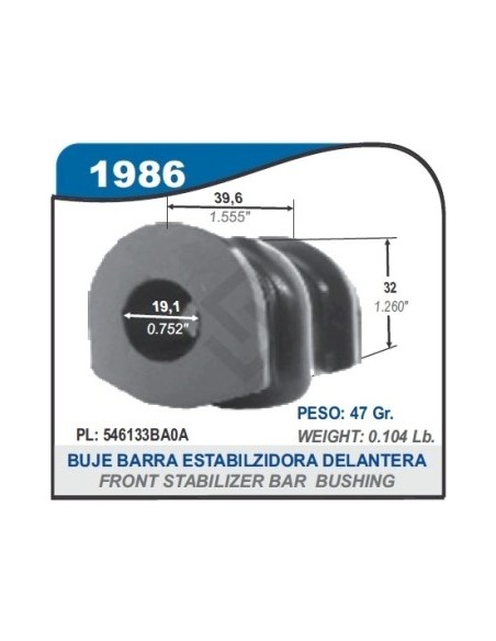 Im Buje Barra Estab. Del. Nissan Kicks / March / Versa 12/... - 20mm