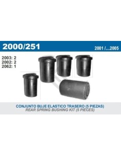 Im Kit Bujes Elasticos Tras. Toyota Hilux 4x2/4x4 01/05 - 5 Piezas