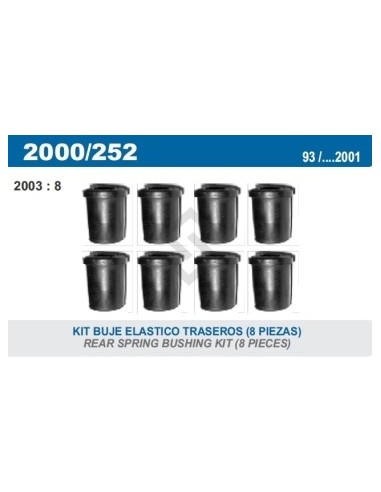 Im Kit Bujes Elasticos Tras. Toyota Hilux 4x2/4x4 93/01 - 8 Piezas