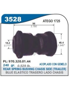 Im Buje Elastico Tras. M.benz Atego 1725 08/... - Lado Chasis - Acopla C/gemelo