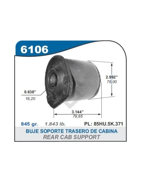 Fd Soporte Cabina Del. Cargo - 16mm
