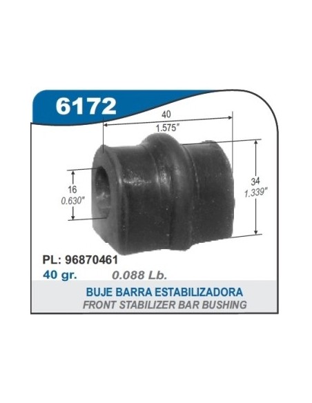 Ch Buje Barra Estabil. (diam. 16mm)  Aveo