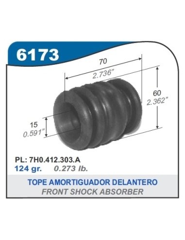 Vw Tope Amort. Del. Transporter 03/...