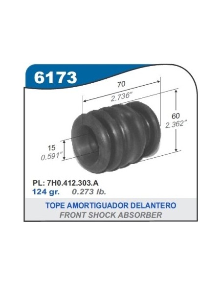 Vw Tope Amort. Del. Transporter 03/...