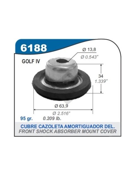 Vw Cubre Cazoleta Sup. Del. Bora / Golf Iv / Gol Trend / Voyage