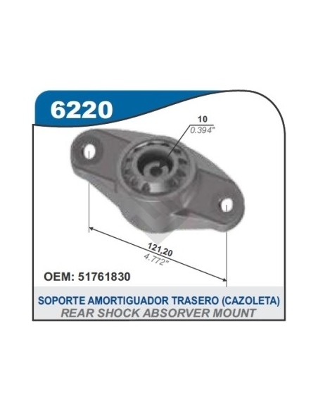 Ft Cazoleta Amort.tras Idea 06/... - Linea 09/... - Grand Siena 13/... - Punto 08/... Cronos 17/...