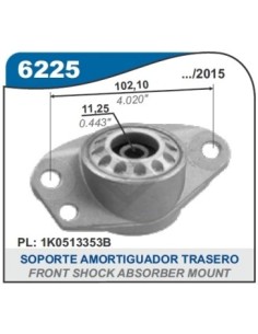 Vw Cazoleta Amort. Tras. Golf/bora/a3 99/.. - Polo 02/.. - Fox/suran 03/...