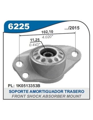 Vw Cazoleta Amort. Tras. Golf/bora/a3 99/.. - Polo 02/.. - Fox/suran 03/...