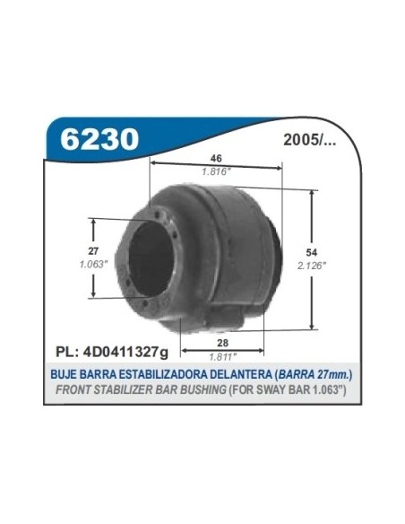 Vw Buje Barra Estabil. Audi A4/a6 / Passat 05/... 27mm.
