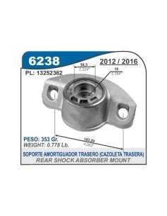 Ch Cazoleta Tras. Cruze 12/... Tracker 14/...
