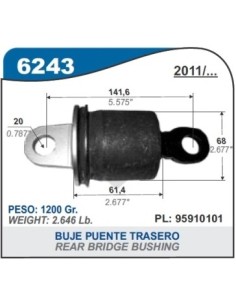 Ch Buje Eje Tras. Cobalt 11/... Prisma Ii 13/... Onix - Sonic 12/14 - Spin 12/...