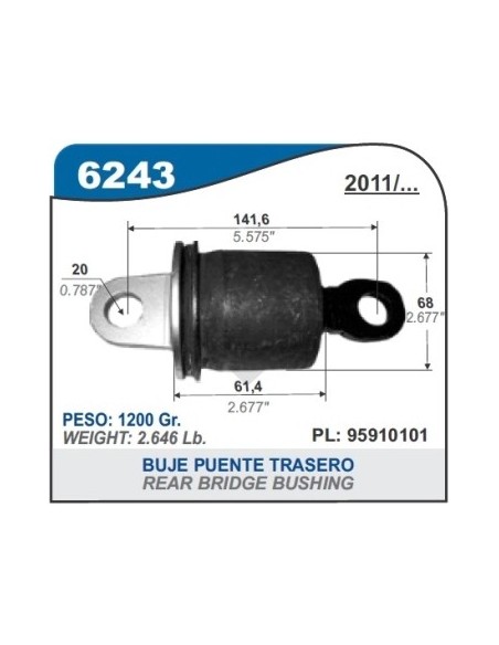 Ch Buje Eje Tras. Cobalt 11/... Prisma Ii 13/... Onix - Sonic 12/14 - Spin 12/...