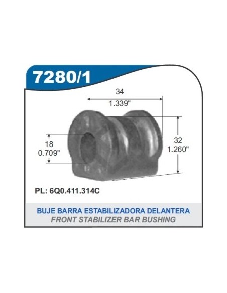 Vw Buje Barra Estab.central Fox / Suran / Gol Trend / Voyage (barra 19mm)