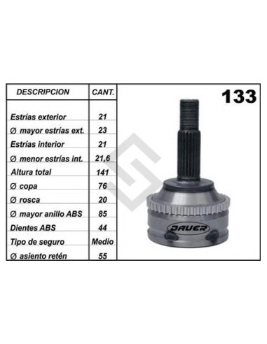 Rt Jta.homoc. Clio Ii / Megane / Kangoo C/abs 44 (seguro Combinado) (21 - 21)