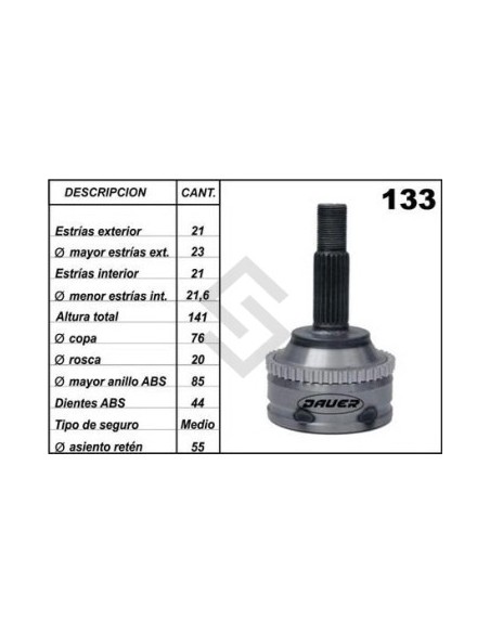 Rt Jta.homoc. Clio Ii / Megane / Kangoo C/abs 44 (seguro Combinado) (21 - 21)