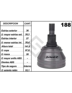 Vw Jta. Homoc. Bora / Vento / Golf - (36 - 27) - Seg. Int - Tuerca
