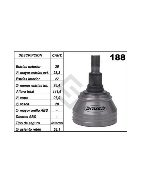 Vw Jta. Homoc. Bora / Vento / Golf - (36 - 27) - Seg. Int - Tuerca