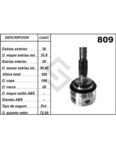Im Jta.homoc. Toyota Hilux / Sw4 C/tuerca En Punta   (ee30/ei29)